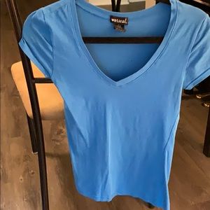Light Blue V-neck Tee